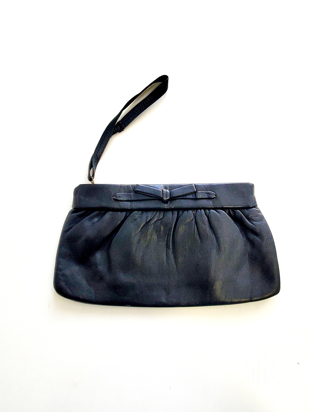 Classic Black Wristlet Clutch with Bow Detail